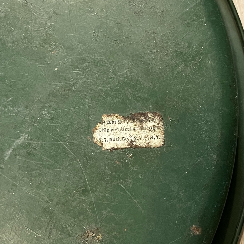 Vintage Green Hand Painted Floral Toleware Tray E. T. Nash Co. - Picture 4 of 5